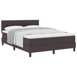 Letto a molle con testiera Marrone Scuro 160 x 200 cm Tessuto