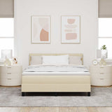 Letto a molle con testiera Crema 160 x 200 cm Tessuto