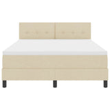 Letto a molle con testiera Crema 160 x 200 cm Tessuto