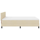 Letto a molle con testiera Crema 160 x 200 cm Tessuto