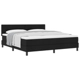 Letto a molle con testiera Nero 180 x 200 cm Tessuto