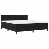 Letto a molle con testiera Nero 180 x 200 cm Tessuto