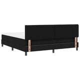 Letto a molle con testiera Nero 180 x 200 cm Tessuto