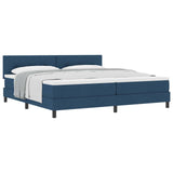 Letto a molle con testiera Blu 200 x 200 cm Tessuto