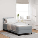 Letto a molle con materasso Grigio chiaro 80 x 200 cm Tessuto