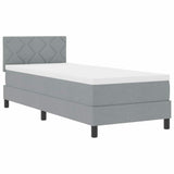 Letto a molle con testiera Grigio chiaro 80 x 200 cm Tessuto