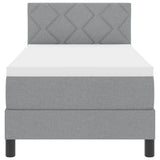 Letto a molle con testiera Grigio chiaro 80 x 200 cm Tessuto