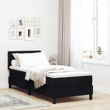Letto a molle con testiera Nero 80 x 200 cm Tessuto