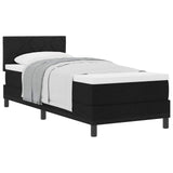 Letto a molle con testiera Nero 80 x 200 cm Tessuto