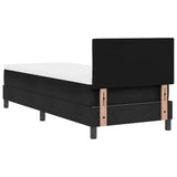 Letto a molle con testiera Nero 80 x 200 cm Tessuto