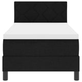 Letto a molle con testiera Nero 80 x 200 cm Tessuto