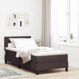 Letto a molle con testiera Marrone Scuro 90 x 190 cm Tessuto