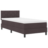 Letto a molle con testiera Marrone Scuro 90 x 190 cm Tessuto