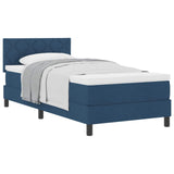 Letto a molle con testiera Blu 90 x 190 cm Tessuto