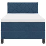 Letto a molle con testiera Blu 90 x 190 cm Tessuto