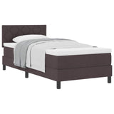 Letto a molle con testiera Marrone Scuro 90 x 200 cm Tessuto
