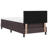 Letto a molle con testiera Marrone Scuro 90 x 200 cm Tessuto