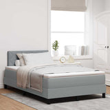 Letto box spring con materasso Grigio chiaro 120 x 190 cm