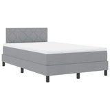 Letto box spring con materasso Grigio chiaro 120 x 190 cm