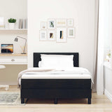 Letto a molle con testiera Nero 120 x 190 cm Tessuto