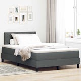 Letto a molle con testiera Grigio scuro 120 x 200 cm Tessuto