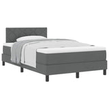 Letto a molle con testiera Grigio scuro 120 x 200 cm Tessuto