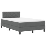 Letto a molle con testiera Grigio scuro 120 x 200 cm Tessuto