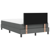 Letto a molle con testiera Grigio scuro 120 x 200 cm Tessuto