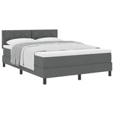 Letto a molle con materasso Grigio scuro 140 x 190 cm Tessuto