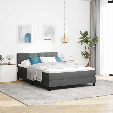 Letto box spring con materasso Grigio scuro 140 x 200 cm