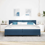 Letto a molle con testiera Blu 200 x 200 cm Tessuto