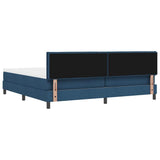 Letto a molle con testiera Blu 200 x 200 cm Tessuto