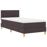 Letto a molle con materasso Marrone Scuro 80 x 200 cm Tessuto