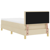 Letto a molle con materasso Crema 90 x 190 cm Tessuto