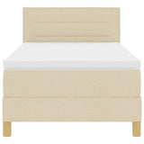 Letto a molle con materasso Crema 90 x 190 cm Tessuto