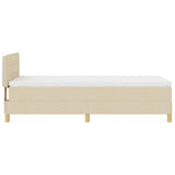 Letto a molle con materasso Crema 90 x 190 cm Tessuto