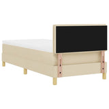 Letto a molle con materasso Crema 100 x 200 cm Tessuto
