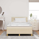 Letto a molle con materasso Crema 120 x 190 cm Tessuto