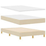 Letto a molle con materasso Crema 120 x 190 cm Tessuto