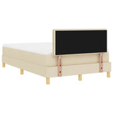 Letto a molle con materasso Crema 120 x 190 cm Tessuto