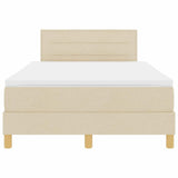 Letto a molle con materasso Crema 120 x 190 cm Tessuto