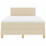 Letto a molle con materasso Crema 120 x 190 cm Tessuto