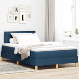 Letto a molle con materasso Blu 120 x 190 cm Tessuto