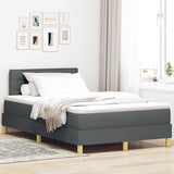 Letto a molle con cuscino Grigio scuro 120 x 200 cm Tessuto