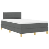 Letto a molle con cuscino Grigio scuro 120 x 200 cm Tessuto