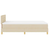 Letto a molle con materasso Crema 120 x 200 cm Tessuto