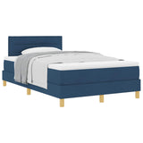Letto a molle con materasso Blu 120 x 200 cm Tessuto