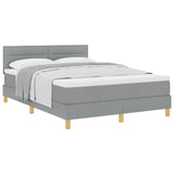 Letto a molle con materasso Grigio chiaro 140 x 190 cm Tessuto