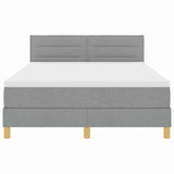 Letto a molle con materasso Grigio chiaro 140 x 190 cm Tessuto