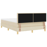 Letto a molle con materasso Crema 140 x 190 cm Tessuto